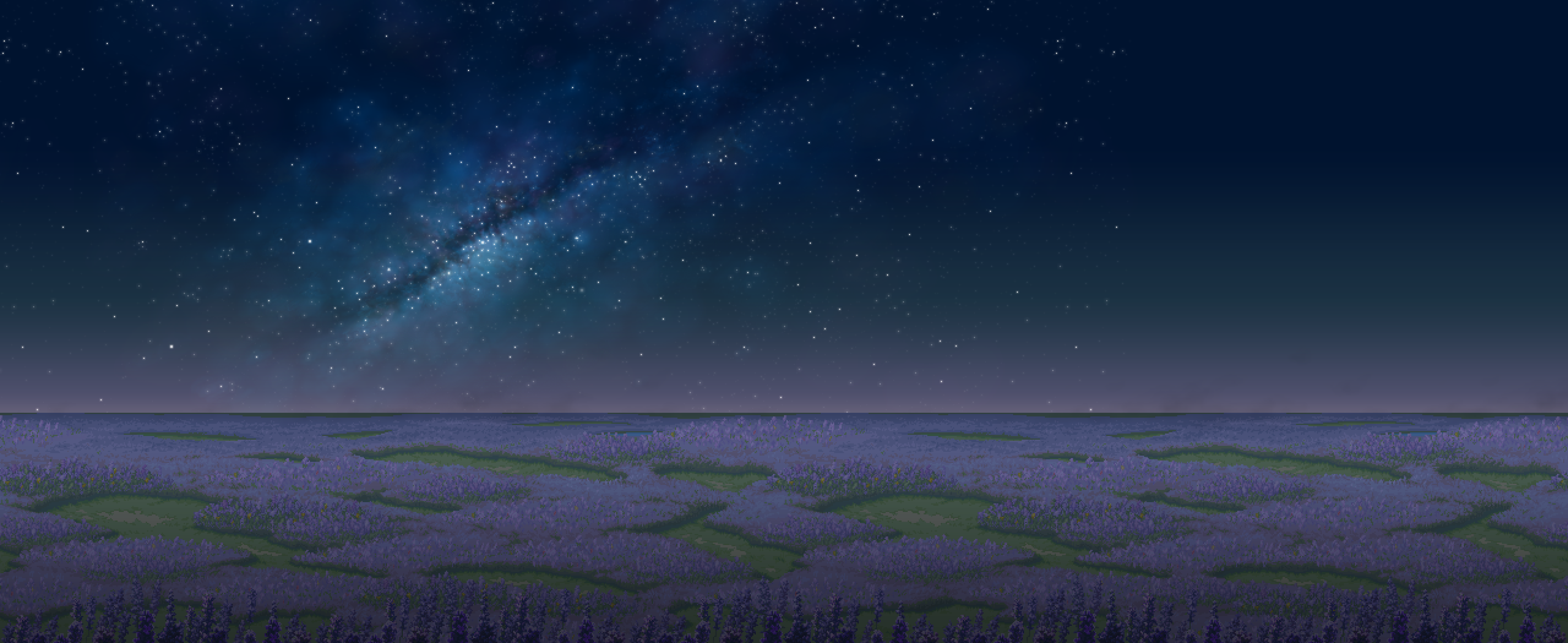 Lavender field during the night